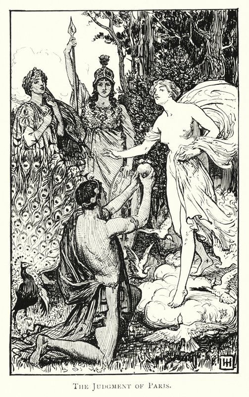 Odüsszeia: Párizs ítélete (metszet) alkotó: George Percy Jacomb Hood