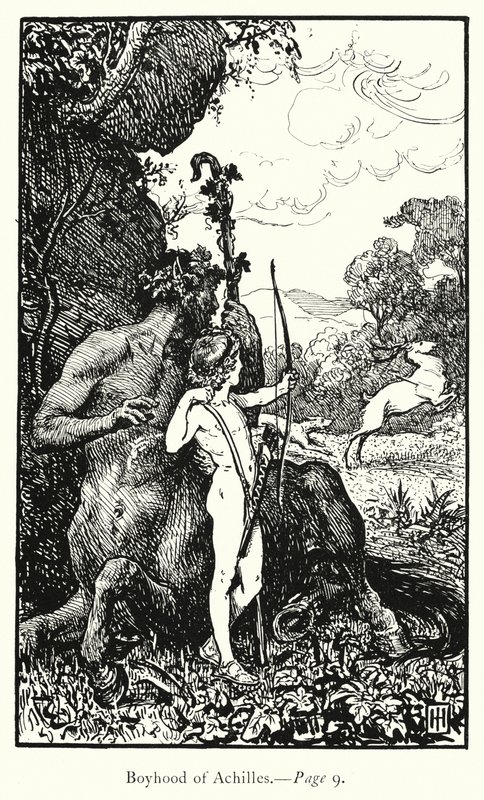 Az Iliász: Akhilleusz gyermekkora (metszet) alkotó: George Percy Jacomb Hood