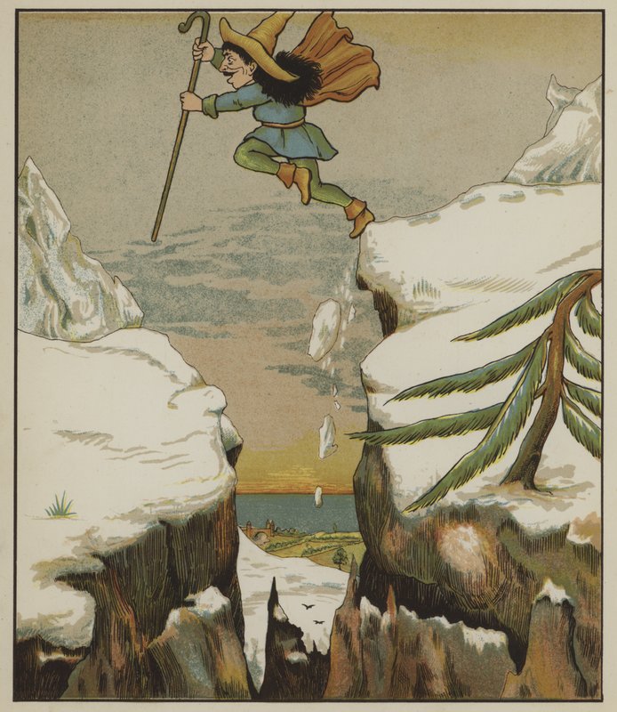 Illusztráció a Rumpelstiltskinhez, a Grimm testvérektől alkotó: George R. Halkett