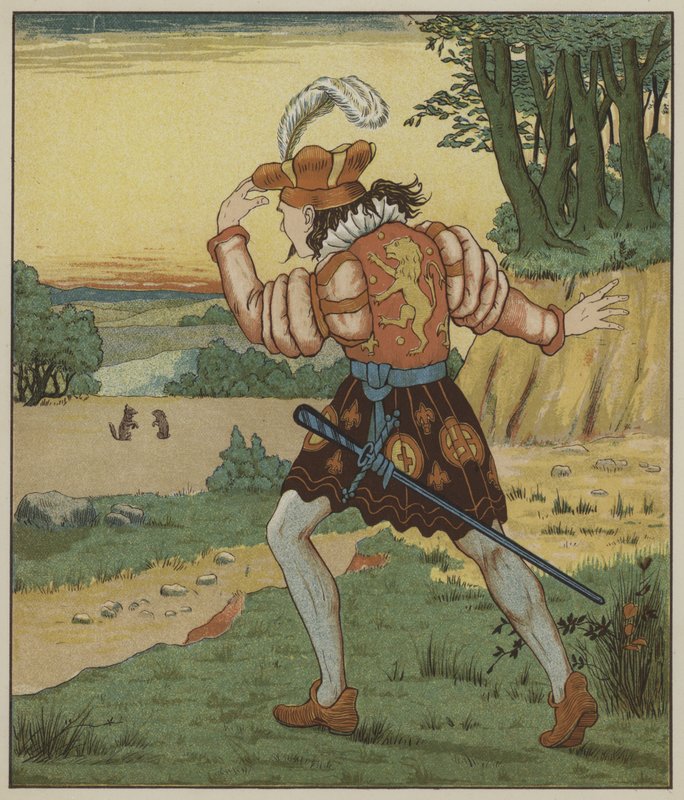 Illusztráció a Rumpelstiltskinhez, a Grimm testvérektől alkotó: George R. Halkett