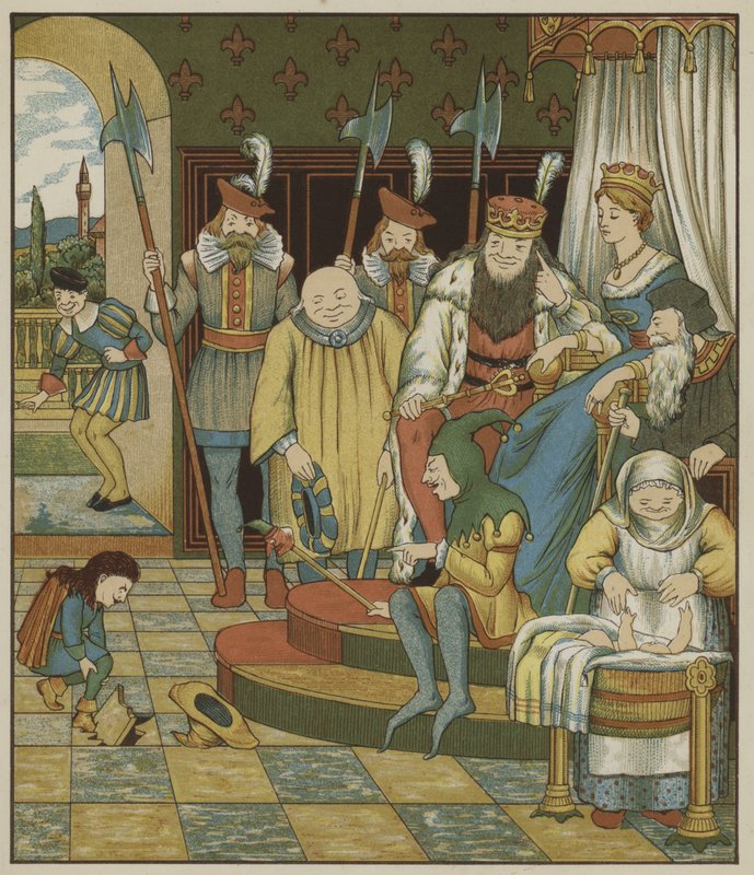 Illusztráció a Rumpelstiltskinhez, a Grimm testvérektől alkotó: George R. Halkett