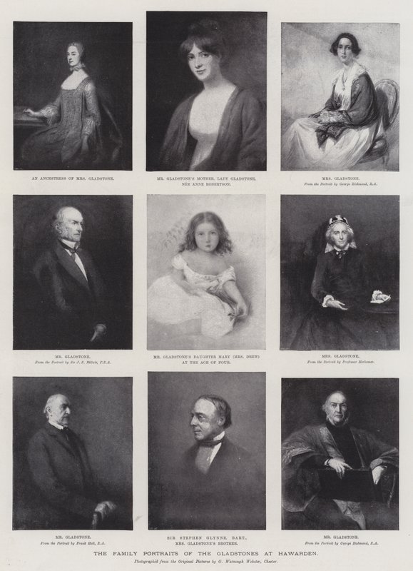 A Gladstone-k családi portréi Hawardenben alkotó: George Richmond