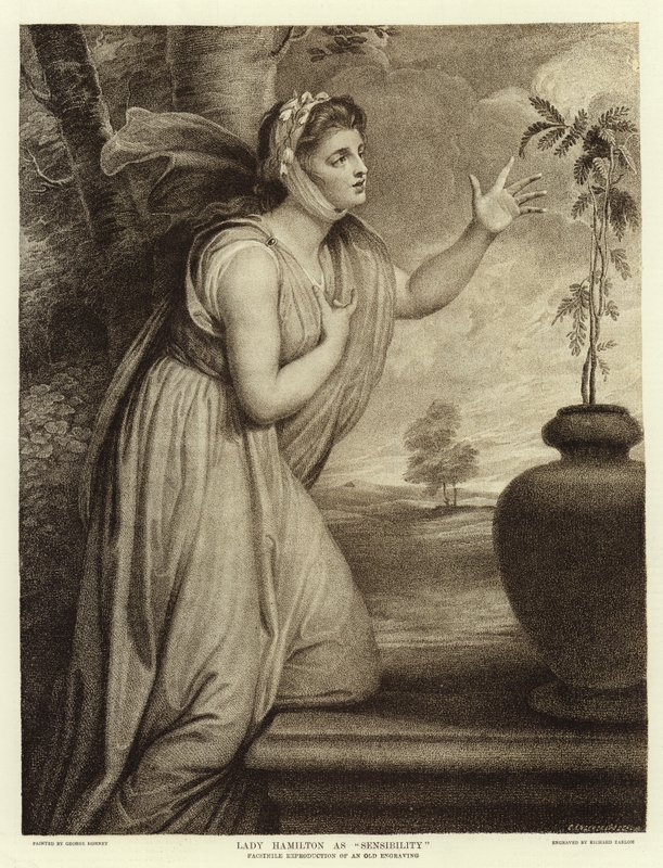 Lady Hamilton, mint Sensibility alkotó: George Romney