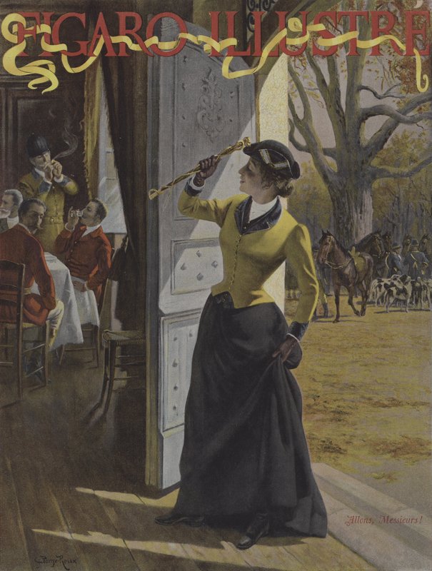 Hajrá uraim! (Gyertek, uraim!). A Le Figaro Illustre borítója, 1895. október alkotó: George Roux
