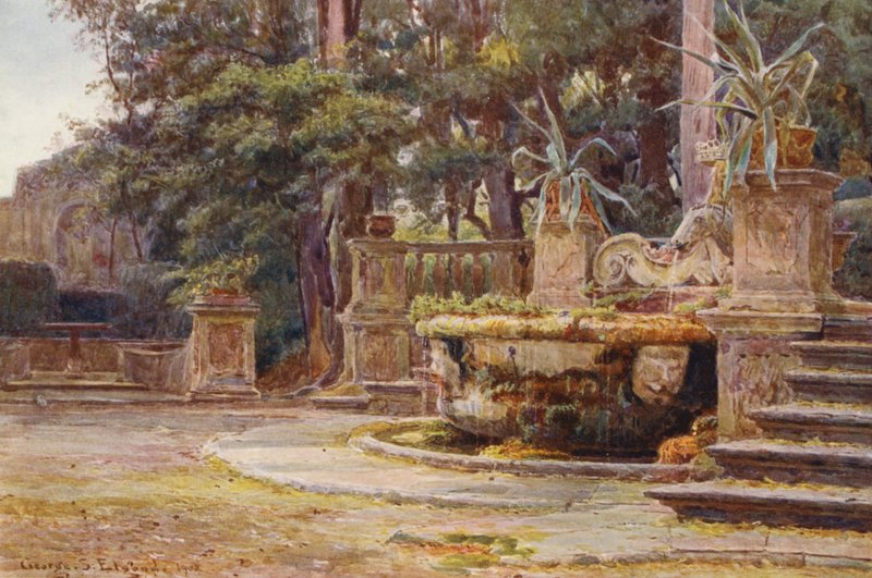 Olasz kertek: Corsini (színes litográfia) alkotó: George Samuel Elgood
