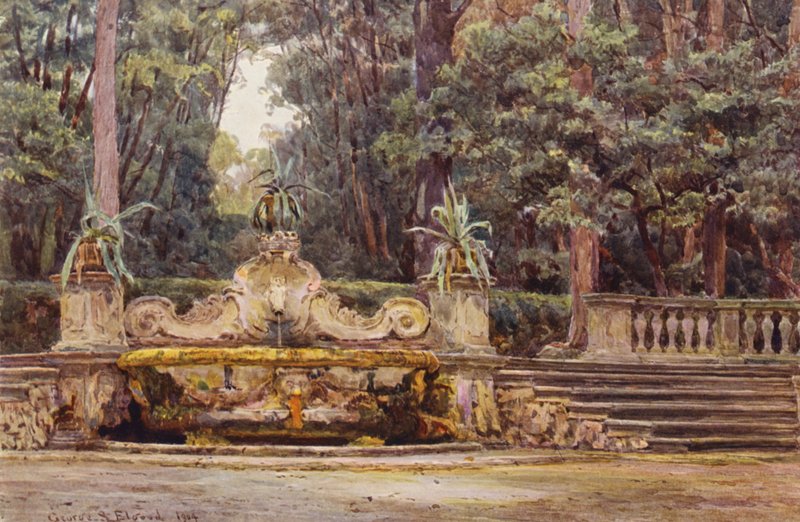 Olasz kertek: Corsini (színes litográfia) alkotó: George Samuel Elgood