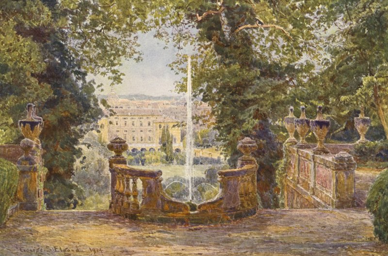 Olasz kertek: Corsini (színes litográfia) alkotó: George Samuel Elgood