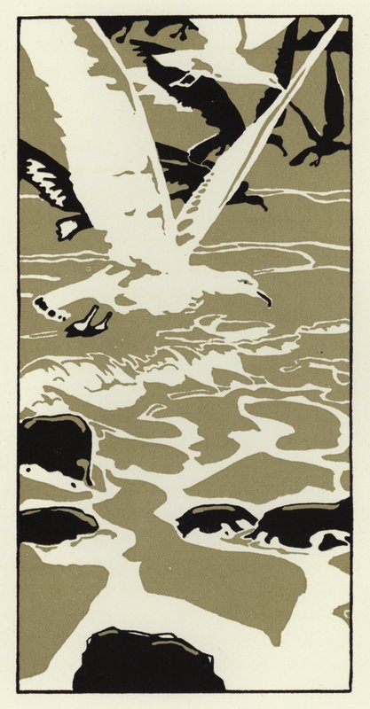 A strandról egy nagy fehér sirály jött (színes litho) alkotó: George Sheringham