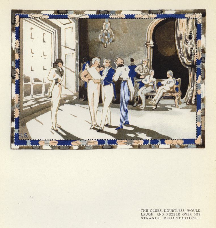 Illusztráció A boldog képmutatóhoz, Max Beerbohm (színes litó) alkotó: George Sheringham