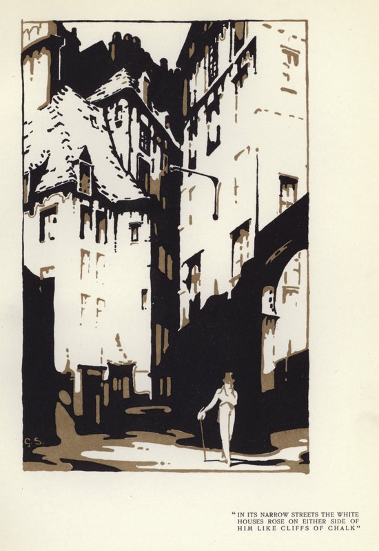 Illusztráció A boldog képmutatóhoz, Max Beerbohm (színes litó) alkotó: George Sheringham