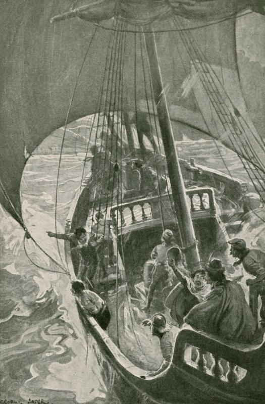 Bartolomeu Diaz megkerüli Afrika legdélibb pontját (litho) alkotó: George Soper