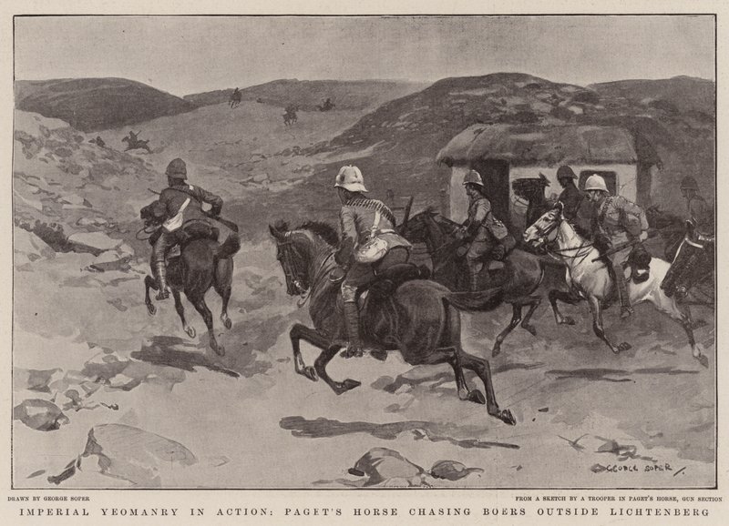 Imperial Yeomanry akcióban, Paget lova a búrokat üldözi Lichtenbergen kívül alkotó: George Soper