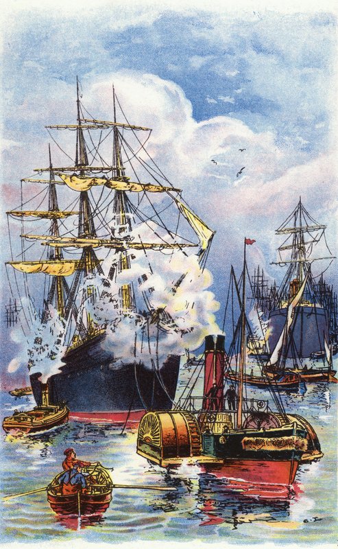 Egy kereskedőt felvontatnak a Temzén (színes litó) alkotó: George Washington Lambert