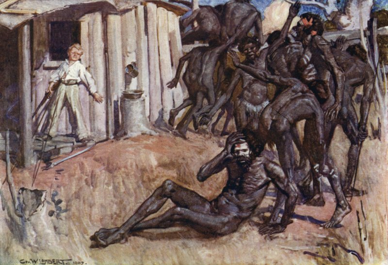 Illusztráció a Romance of Empire, Ausztrália számára alkotó: George Washington Lambert
