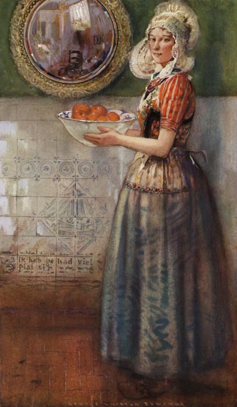 The Bowl of Oranges (színes litó) alkotó: George Wharton Edwards