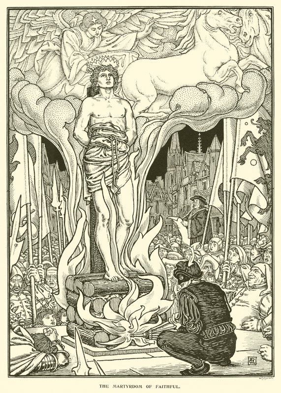 A hűségesek mártíromsága (metszet) alkotó: George Woolliscroft Rhead