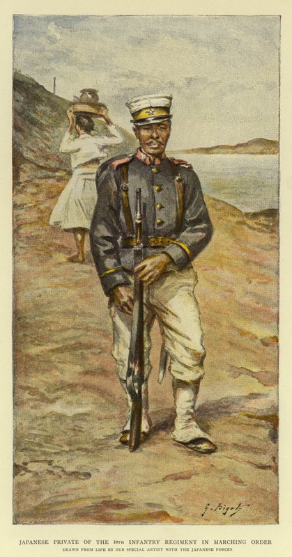 A 10. gyalogezred japán közlegénye menetrendben alkotó: Georges Ferdinand Bigot