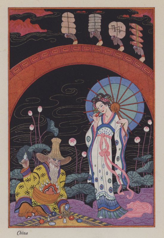 A parfüm romantikája: Kína (színes litó) alkotó: Georges (after) Barbier