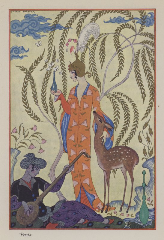 A parfüm romantikája: Persia (színes litó) alkotó: Georges (after) Barbier