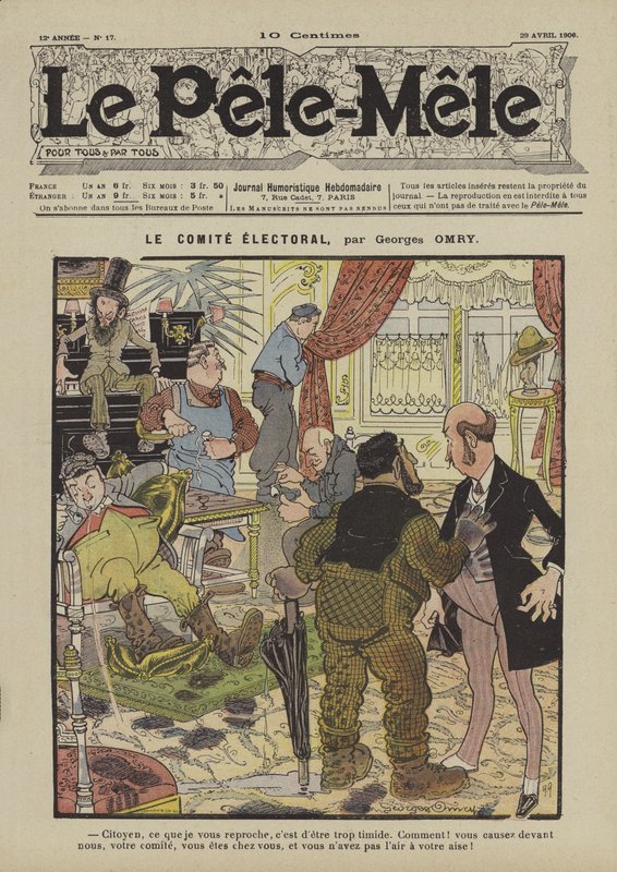 A választási bizottság. Illusztráció: Le Pele-Mele, 1906 alkotó: Georges Antonin Henri Mory