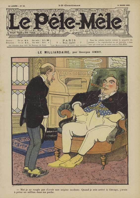 A milliárdos. Illusztráció: Le Pele-Mele, 1906 alkotó: Georges Antonin Henri Mory