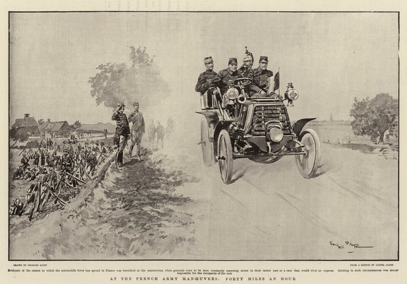 A francia hadsereg manővereiben, óránként negyven mérföld alkotó: Georges Bertin Scott