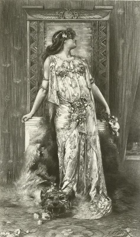 Sarah Bernhardt mint Kleopátra (mélynyomás) alkotó: Georges Clairin