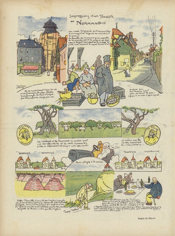 Egy turista benyomásai Normandiában. Illusztráció Le Rire alkotó: Georges Delaw