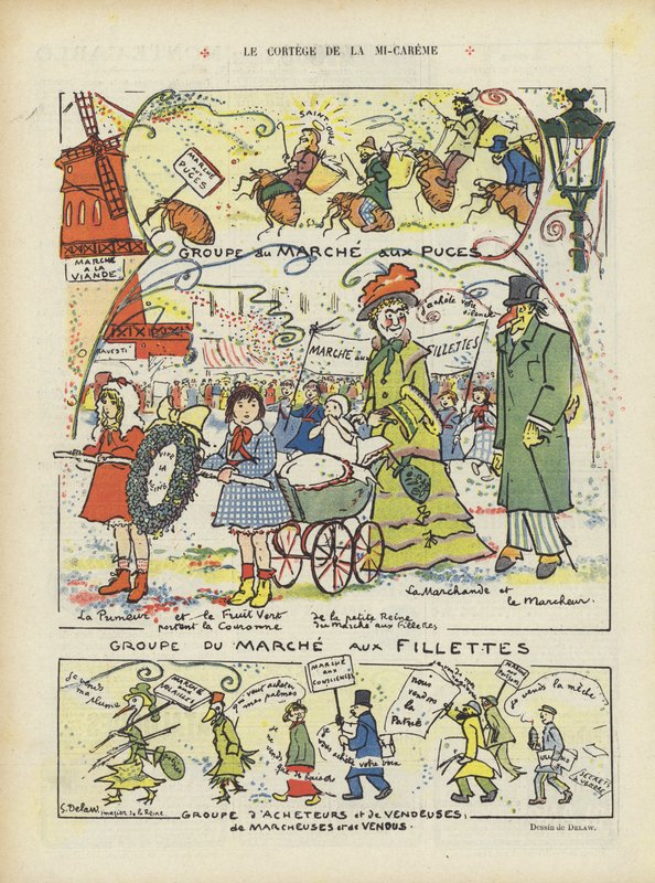 A középböjti körmenet. Illusztráció Le Rire alkotó: Georges Delaw