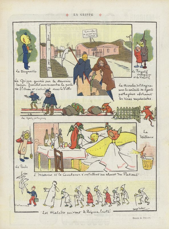 Az influenza. Illusztráció Le Rire alkotó: Georges Delaw