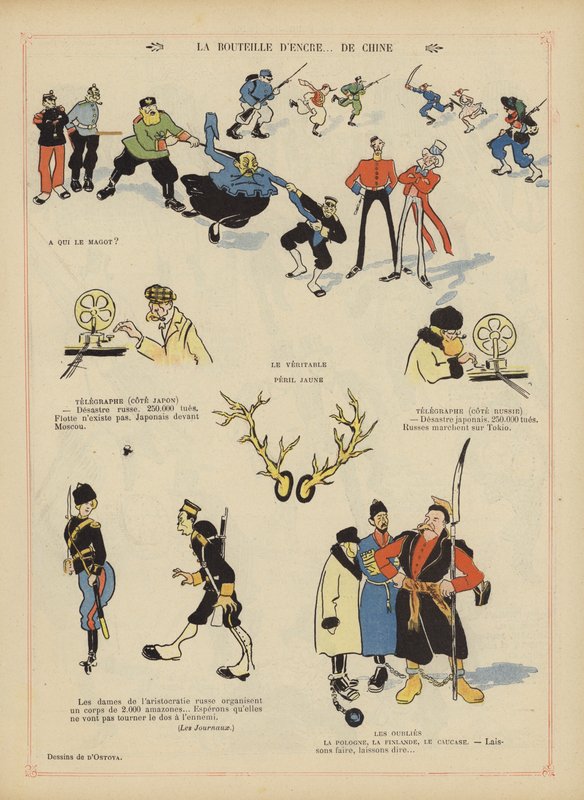 Szatíra az orosz-japán háborúról. Illusztráció Le Rire alkotó: Georges d 1878 1937 Ostoya