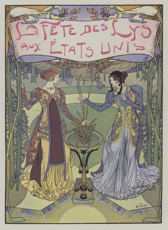 The Fete des Lilies az Egyesült Államokban (Liliomfesztivál az Egyesült Államokban) alkotó: Georges de Feure