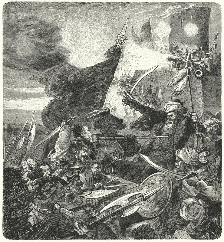 Magyarok a török ellen Székesfehérváron, 1593 alkotó: German School