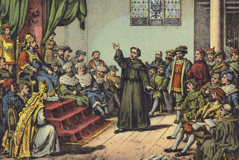 Luther a wormsi diéta előtt alkotó: German School