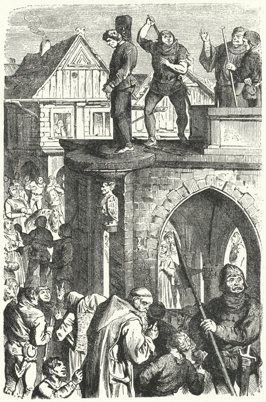 Nyilvános korbácsolás Németországban I. Maximilianus római császár uralkodása idején (metszet) alkotó: German School