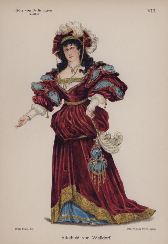 Adelheid von Walldorf, Goethe Gotz von Berlichingenből (színes litó) alkotó: German School
