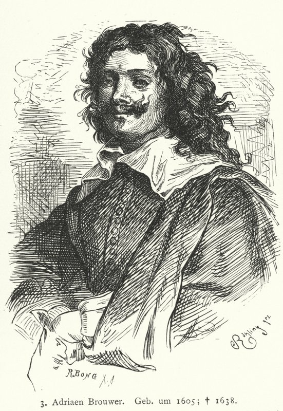 Adriaen Brouwer flamand barokk festő (metszet) alkotó: German School
