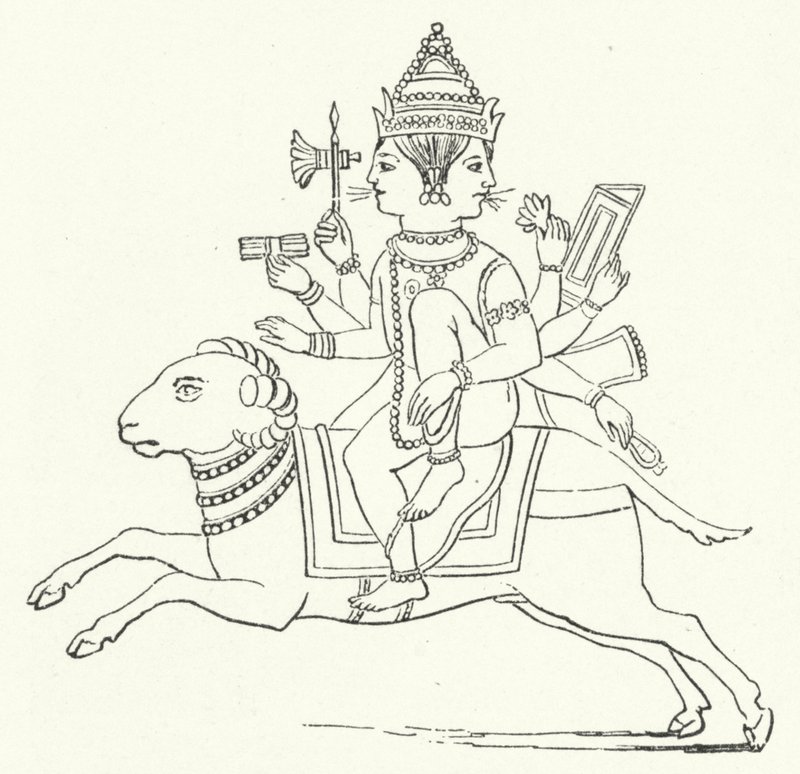 Agni, hindu tűzisten (metszet) alkotó: German School