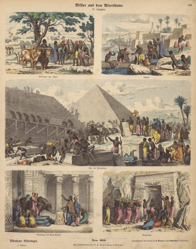 Ókori Egyiptom (színes metszet) alkotó: German School