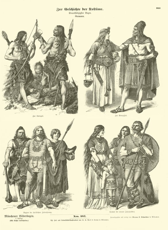 Ókori germán viseletek alkotó: German School