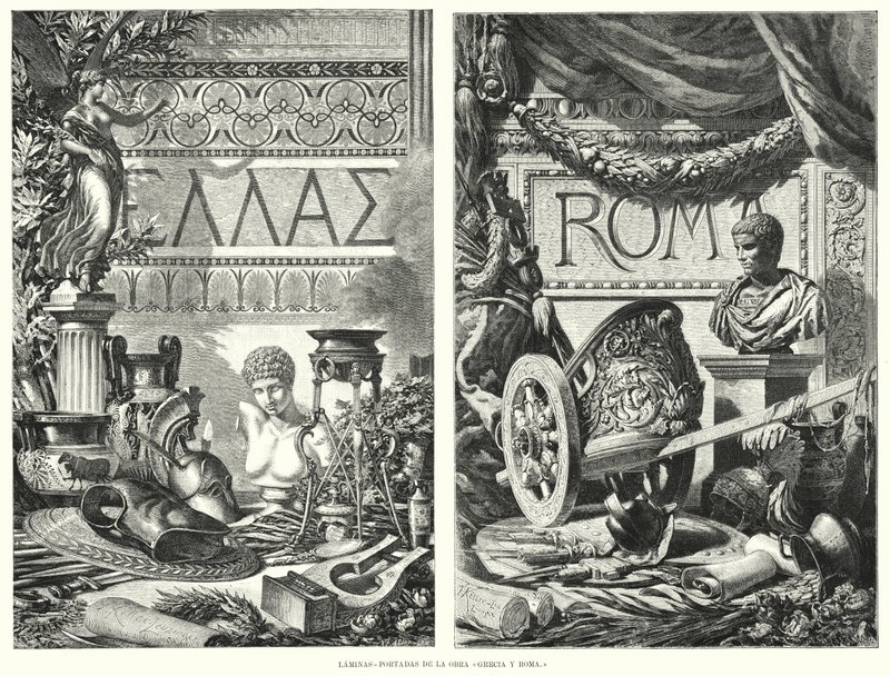 Az ókori Görögország és Róma (litho) alkotó: German School