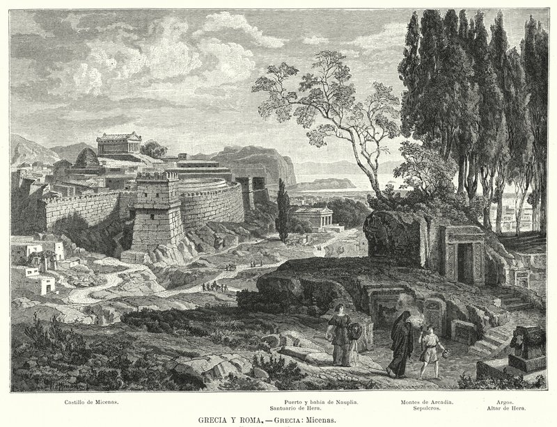 Mükéné ókori görög városa (litho) alkotó: German School