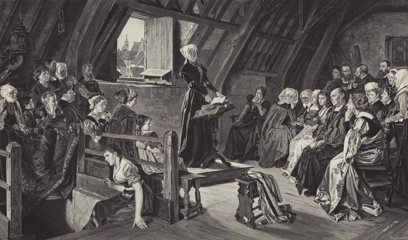Anne Askew az evangélikus tant hirdeti alkotó: German School