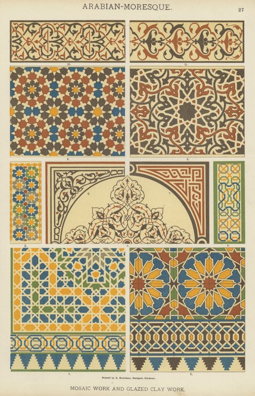 Arab-moreszk, mozaikmunka és mázas agyagmunka alkotó: German School