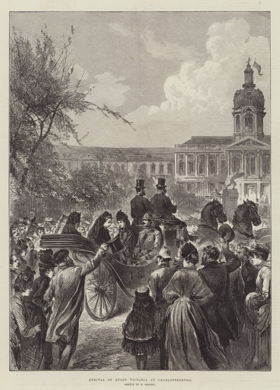 Viktória királynő érkezése Charlottenburgba (metszet) alkotó: German School