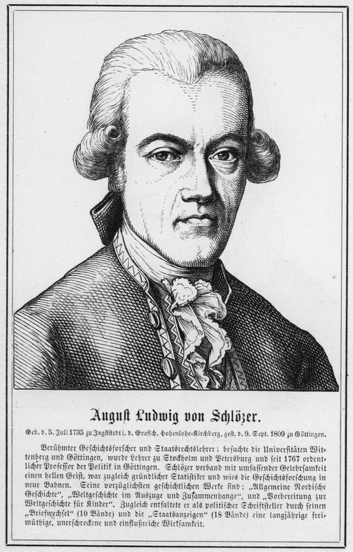August Ludwig von Schlozer (metszet) alkotó: German School