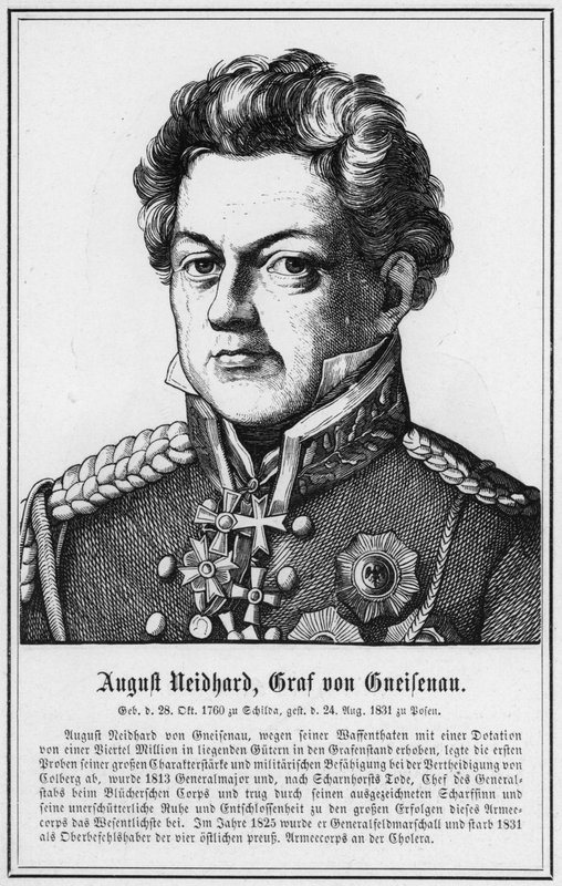 August Neidhard, Gneisenau grófja (metszet) alkotó: German School