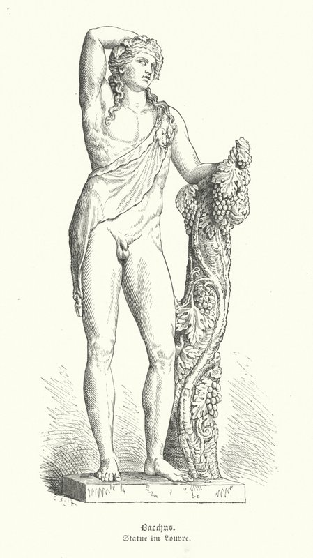 Bacchus, a bor római istene (metszet) alkotó: German School