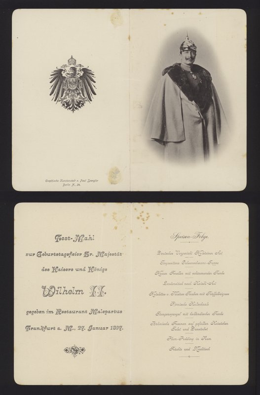 Bankett II. Vilmos német császár születésnapja tiszteletére, Frankfurtban, 1897. január 27-én (litho) alkotó: German School
