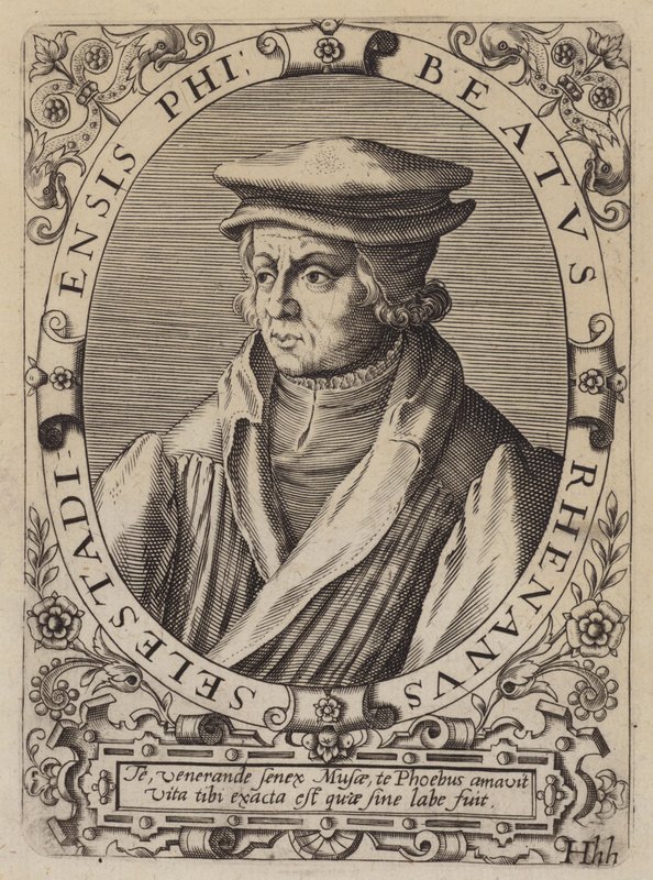 Beatus Rhenanus német humanista, tudós és vallási reformátor (metszet) alkotó: German School
